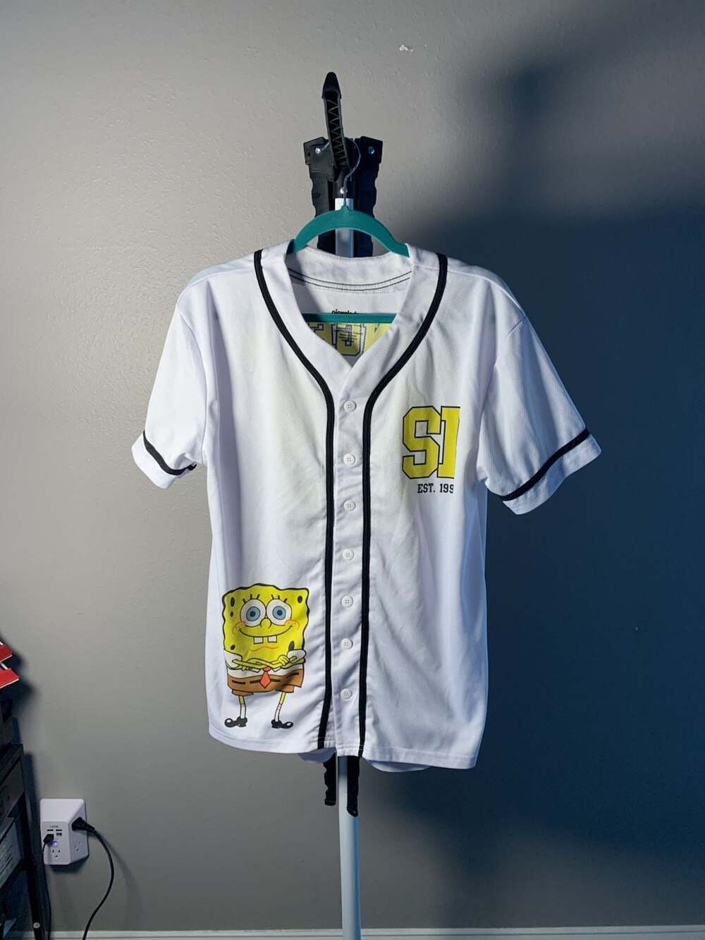 Nickelodeon Spongebob Squarepants Baseball Jersey White Medium